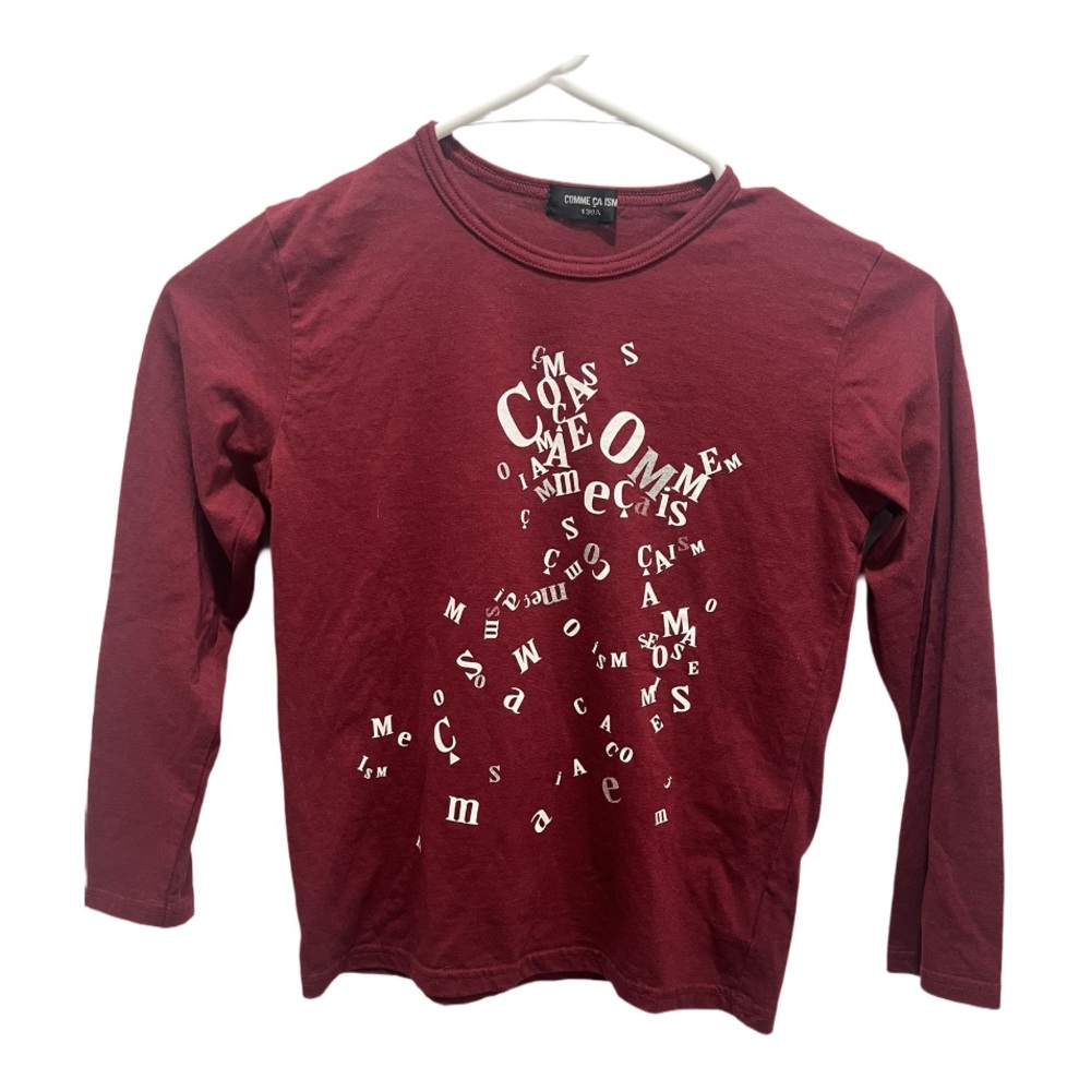 Kids Comme Ca Ism (6T/130cm) Deep red/Maroon long sleeve tshirt. Cool design!